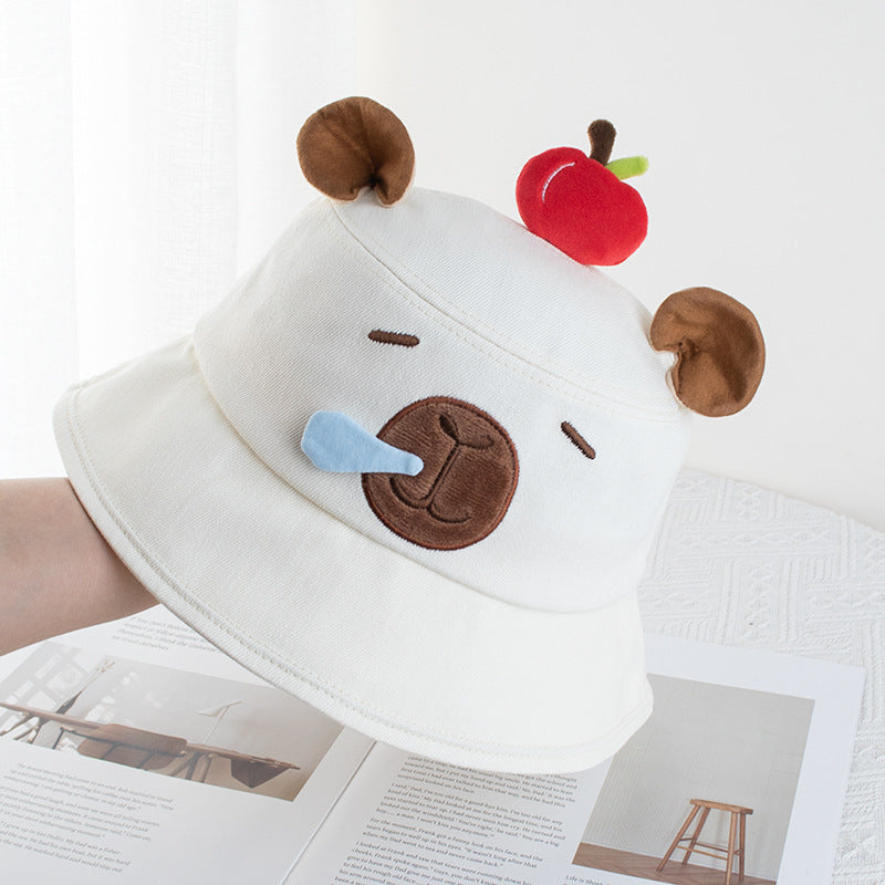 Wholesale Kapibala Apple Fisherman Hat Casual Cartoon Cute Sun Protection Bucket Hat